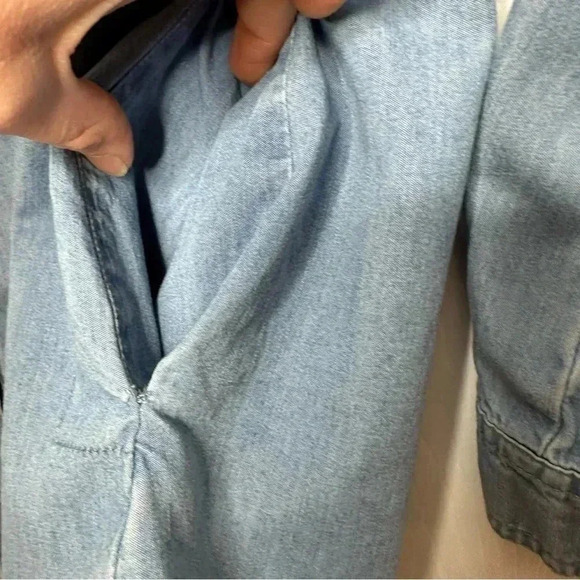 Honey Belle Tencel Shirt Button Up Collared Front Pocket Size Small - Picture 6 of 16